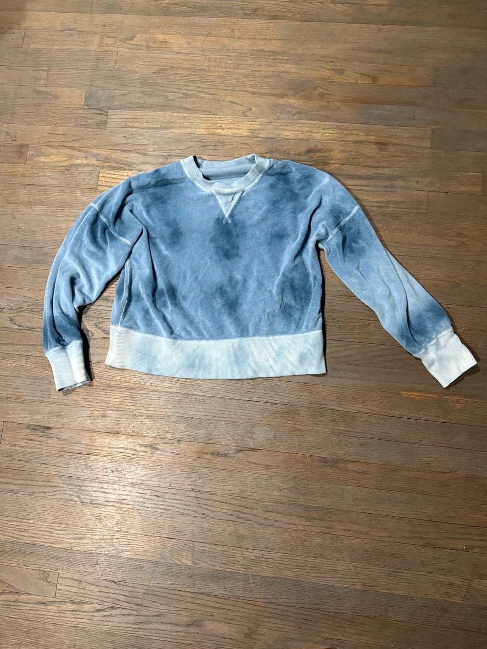 Faherty Light Blue Tie-Dye Crewneck Sweater